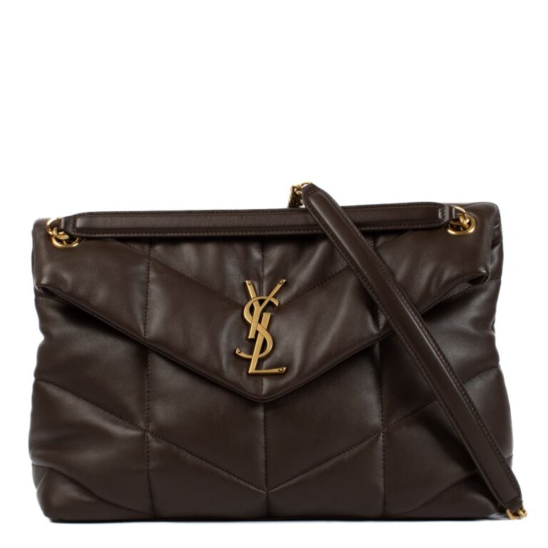 Saint Laurent Brown Medium Puffer Bag Labellov Buy and Sell Authentic Luxury