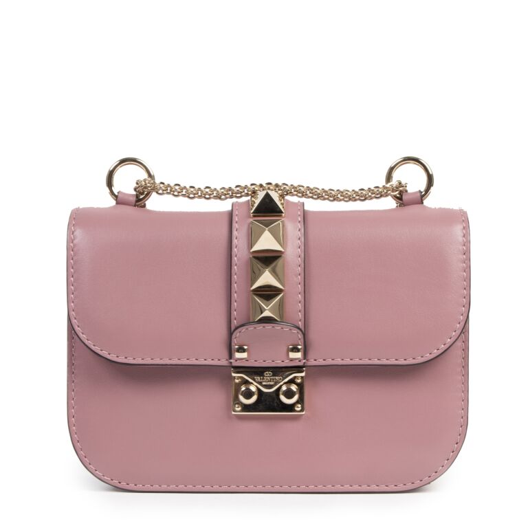 Valentino Garavani Mini 'Glam Lock' Pink Purple Shoulder ○ Labellov Buy Sell Authentic