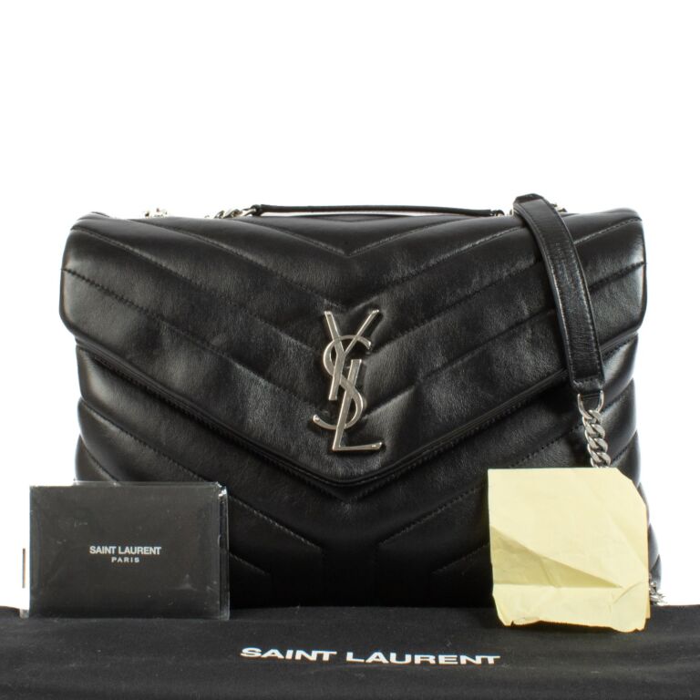 Saint Laurent Black Quilted Leather Medium Loulou Bag