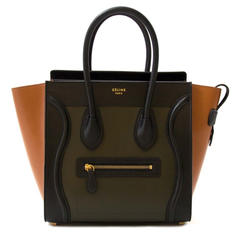 Celine Tricolor Smooth Calfskin Micro Luggage Bag Labellov