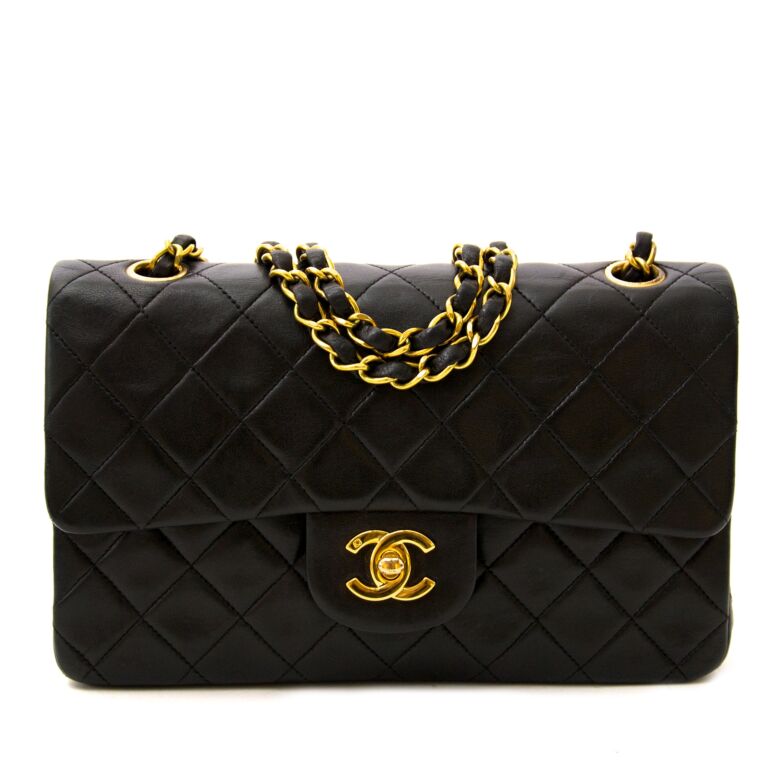 Vintage Chanel Black Small Classic Double Flap Bag Labellov Buy and Sell Authentic Luxury