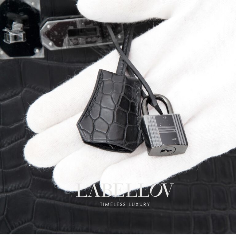 Brand New Hermes Birkin 30 “So black” Matte Crocodile Niloticus at