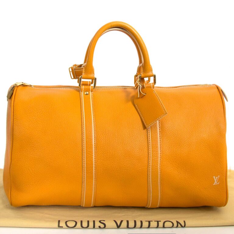 Louis Vuitton イエロー ケース Louis Vuitton Keepall Tobago Yellow Runway Travel Bag ○ Labellov