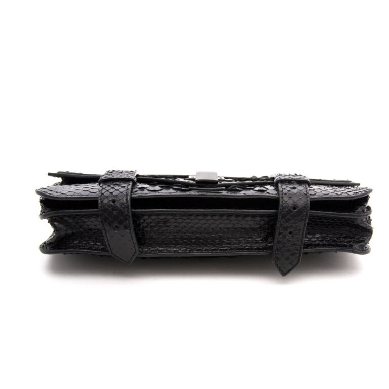 Proenza Schouler Black Python Clutch Labellov Buy and Sell Authentic Luxury
