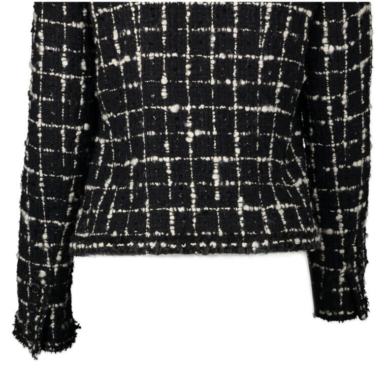 Chanel Suit Black and White Tweed Blazer Size 36 Labellov Buy and Sell Authentic Luxury