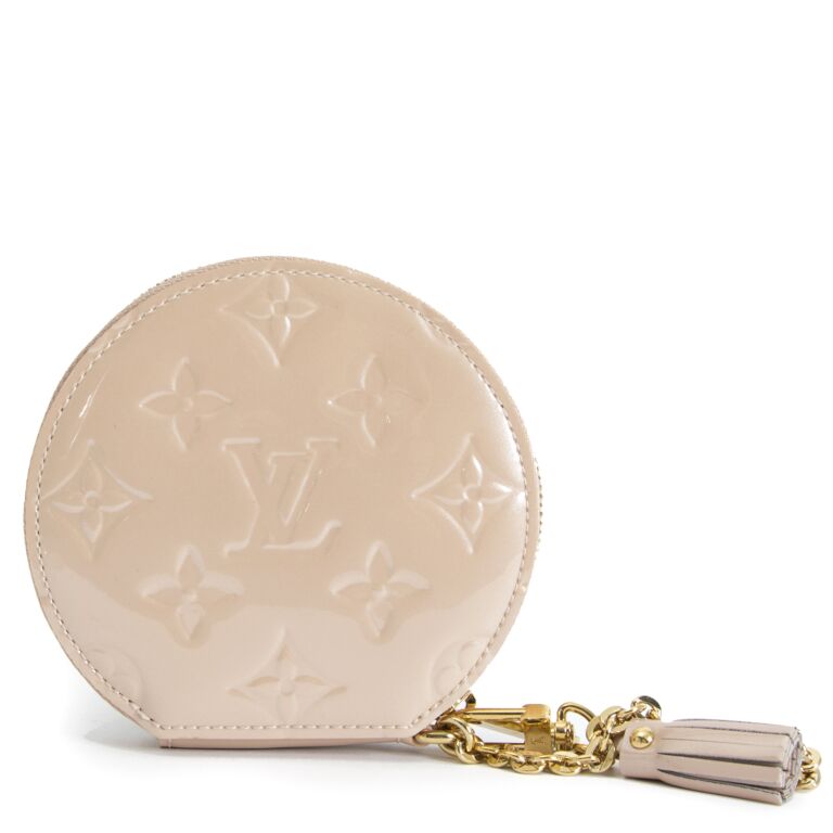 Louis Vuitton Monogram Vernis Round Coin Purse Beige Florentine