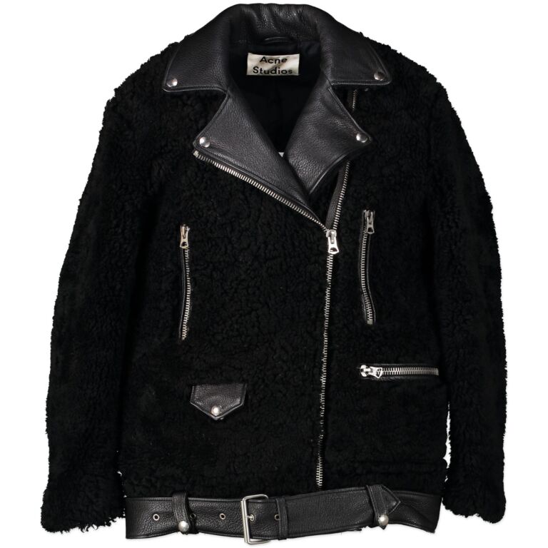 Acne Studios Velocite Shearling Motor Jacket size 34 Labellov Buy and Sell Authentic Luxury