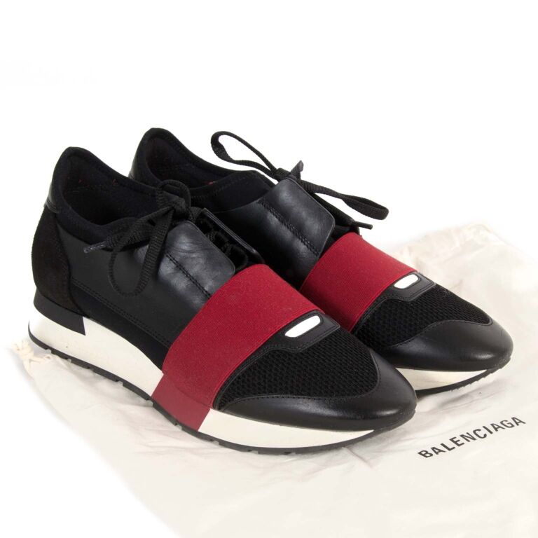 balenciaga runners black red