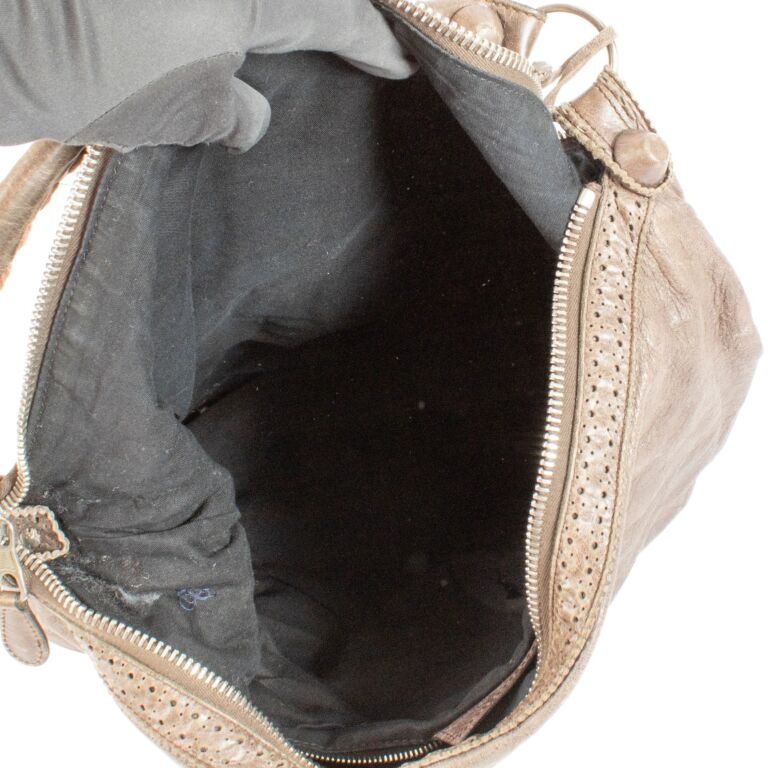 Balenciaga Brown Brogue Day Shoulder Bag ○ Labellov ○ Buy