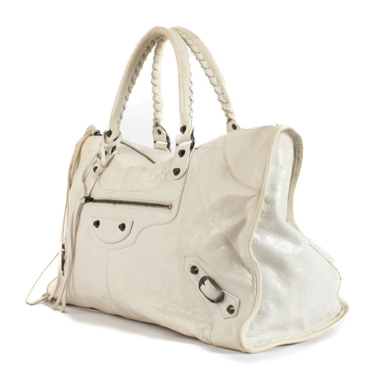 Balenciaga White Classic Work Bag Labellov Buy and Sell Authentic Luxury