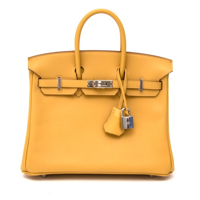 Brand New Hermes Birkin 25 Curry Veau Swift PHW Labellov Buy and Sell ...