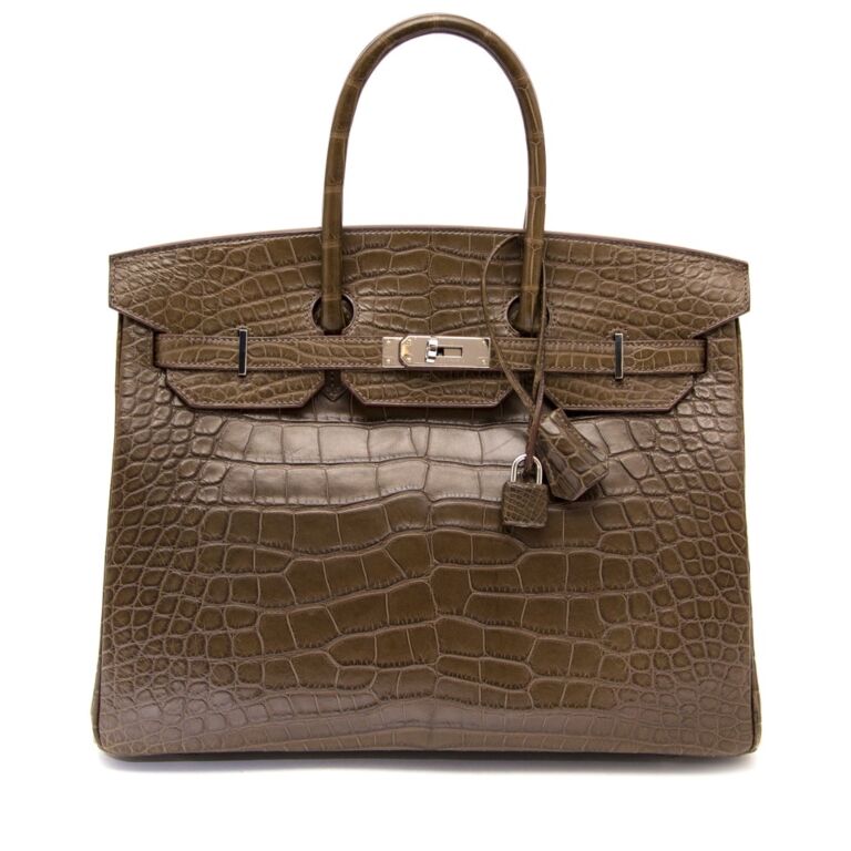 Hermès Birkin 35 Matte Gris Elephant Alligator