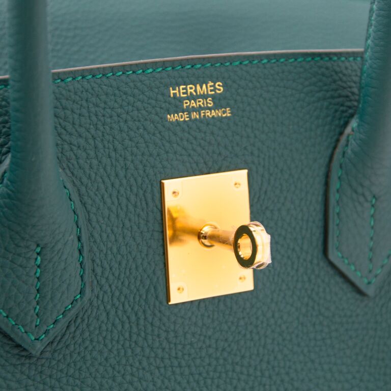 Hermès Special Order Bicolor Black and Malachite Togo Birkin 35cm BGHW, Hermès Handbags Online, Jewellery