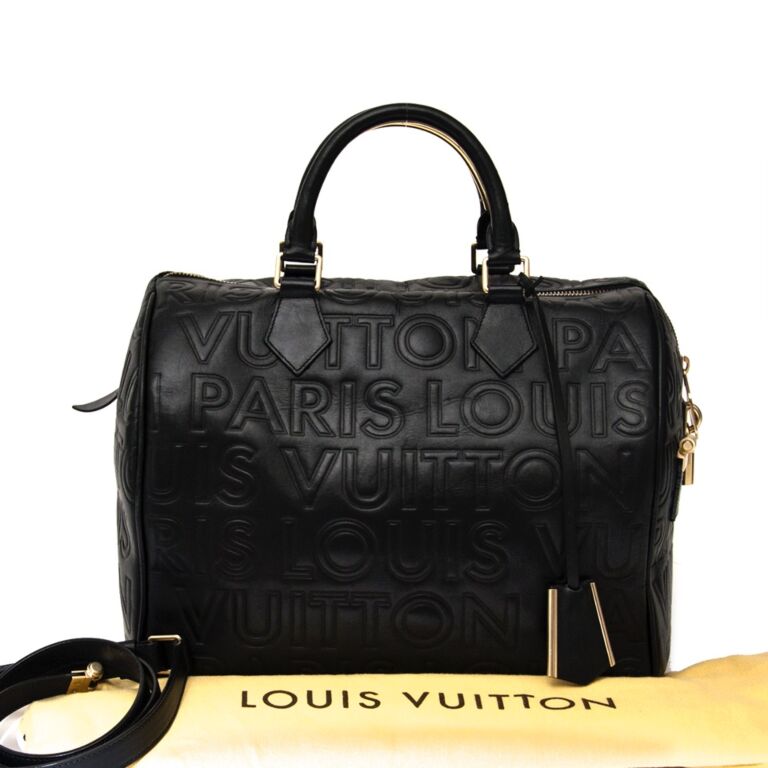 Speedy leather handbag Louis Vuitton Black in Leather - 31836790