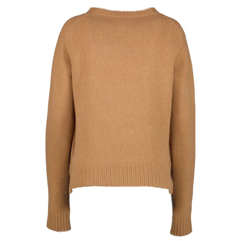 Bottega Veneta Pre Fall 2019 Brown Wool Leather Front Sweater Size IT40 Labellov Buy and Sell Authentic Luxury