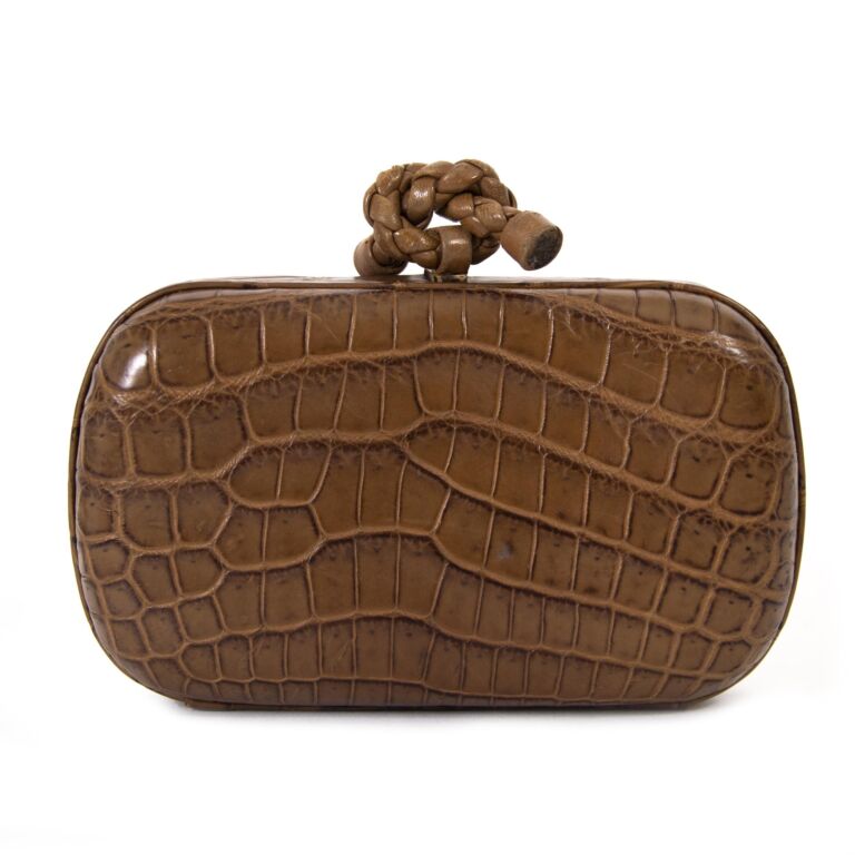 Bottega Veneta City Knot Crocodile Shoulder Bag