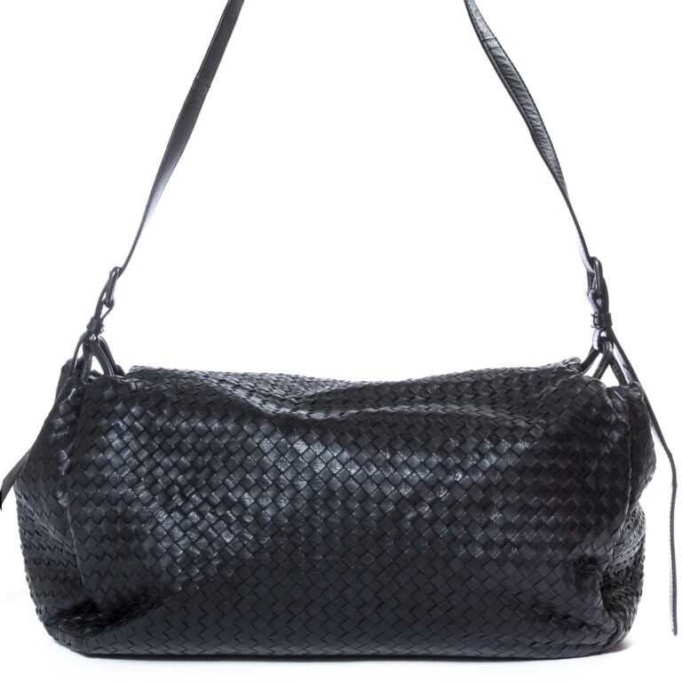 BOTTEGA VENETA Nappa Intrecciato Flap Bag Nero 51474