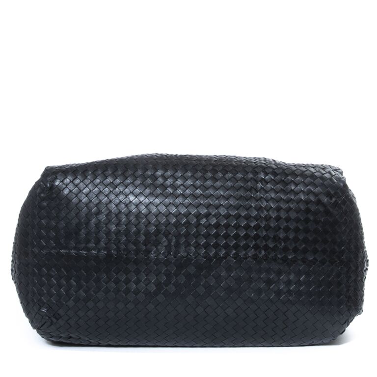 Bottega Veneta Black Intrecciato Nappa Leather Flap Shoulder