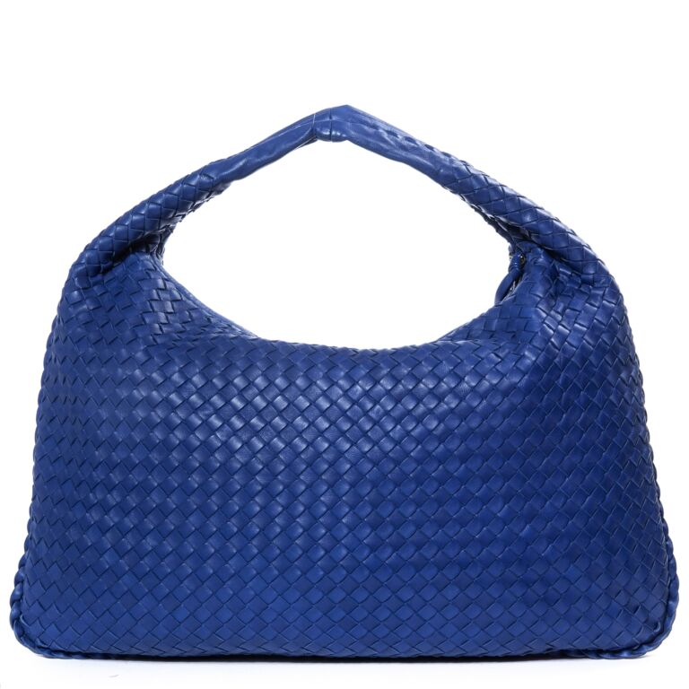 Bottega Veneta Atlantic Blue Nappa Leather Intrecciato Hobo Bag