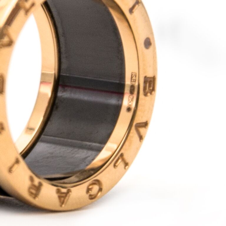 Bvlgari B.zero1 4-band Ring Black Ceramic and 18k