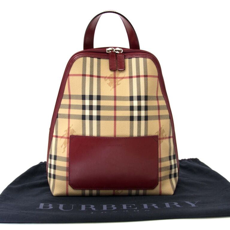 BURBERRY-Nova-Plaid-Canvas-Leather-Hand-Bag-Beige-Red – dct-ep_vintage  luxury Store