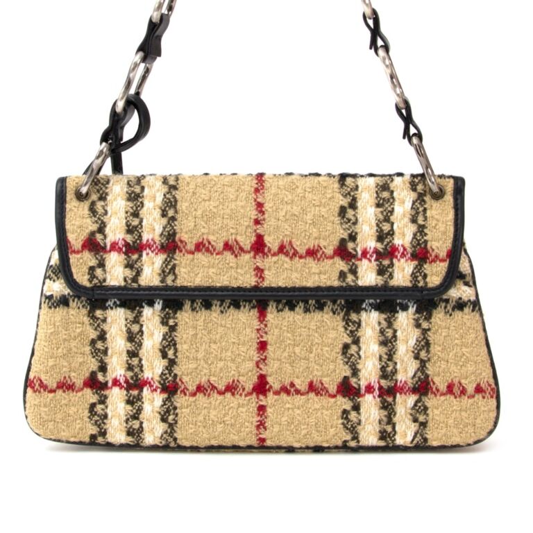 Burberry Tweed Novacheck Shoulder Bag ○ Labellov ○ Buy and Sell