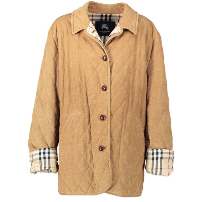 Burberry Corduroy Diamond Quilted Collar Jacket Size 46 Labellov Buy and Sell Authentic Luxury