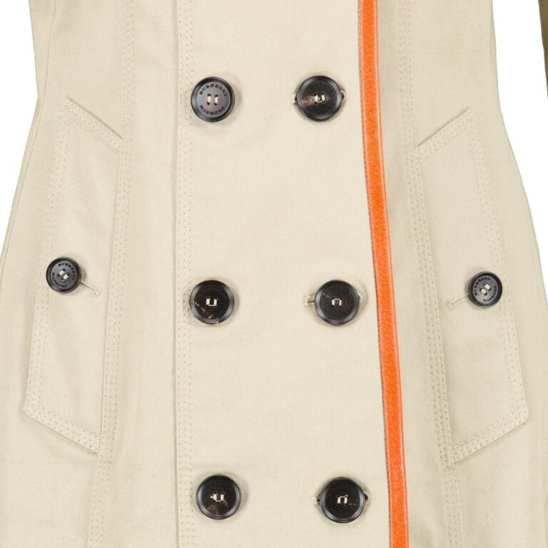 Burberry Prorsum Beige Leather-trimmed Garbadine Trench Coat