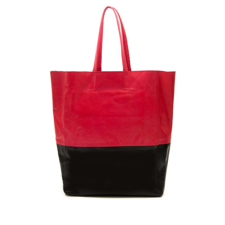 【Celine】Cabas スモール トートバッグ（レッド/ブラック） セリーヌ CELINE バーティカルカバ スモール レッド カーフ