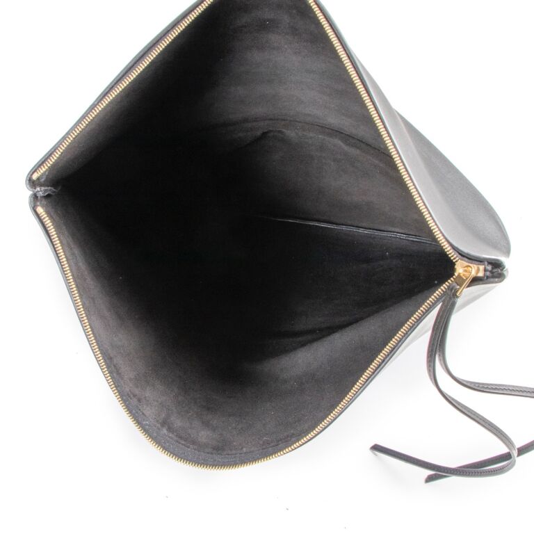 Black leather hotsell clutch bag sale