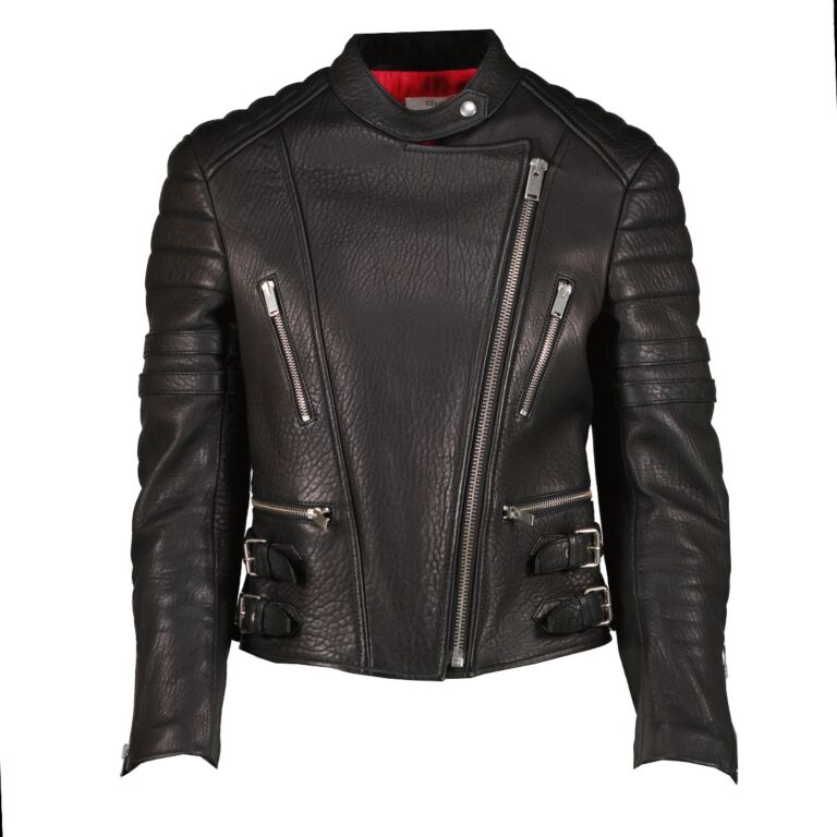 Celine Black Leather Biker Jacket Size 38 Labellov Buy and Sell Authentic Luxury