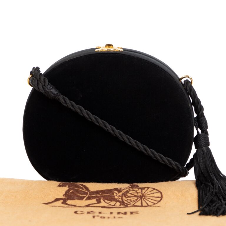 Celine Black Velvet Case Crossbody Bag Labellov Buy and Sell