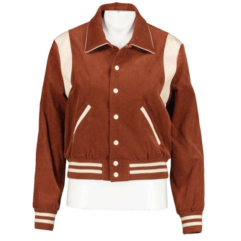 ジャケット CELINE  Teddy triomphe corduroy jacket with leather sleeves Celine Corduroy Teddy Jacket Size 46 Authentic | eBay