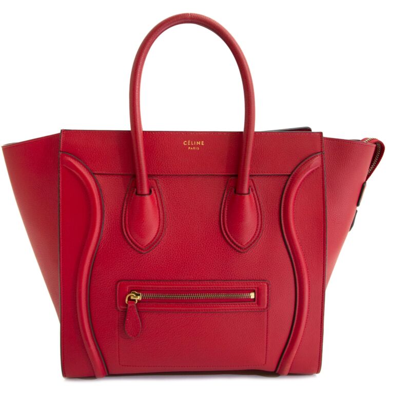 Celine mini online luggage red