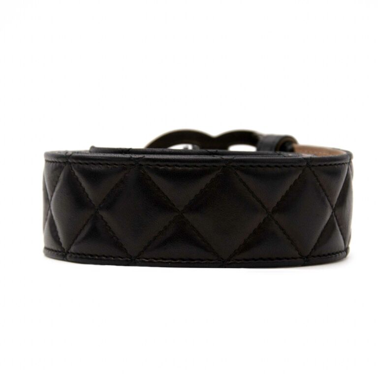 Leather belt Chanel Black size 75 cm in Leather - 34633014