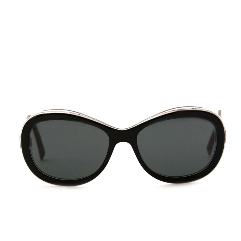 Chanel Oval Frame Sunglasses in Black