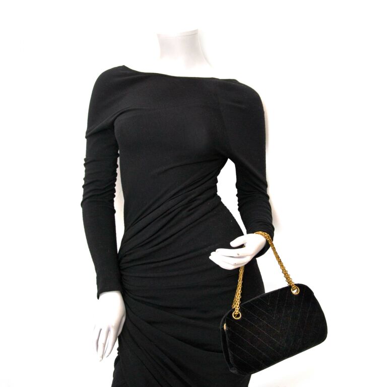 Rare Chanel Vintage 60s Mademoiselle Quilted Velvet Bag