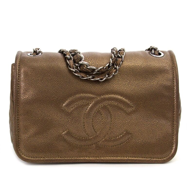 Chanel Metallic Bronze Timeless CC Wallet On Chain ○ Labellov