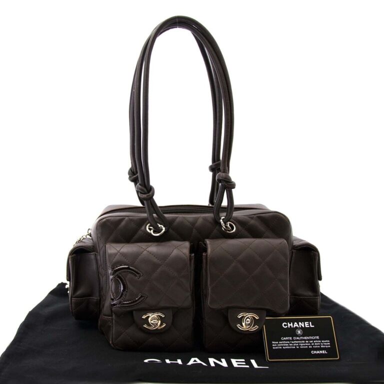 CHANEL CC Trip Luco co one shoulder Messenger bag Shoulder Bag suede Brown