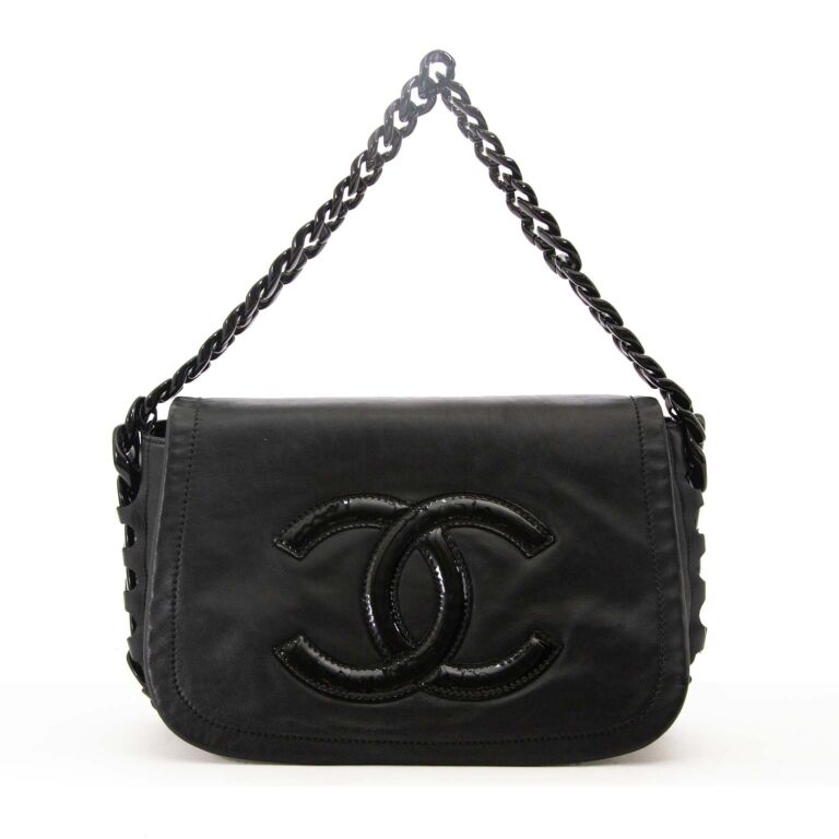 Chanel Chanel Black Quilted Caviar CC Logo Chain Shoulder Bag