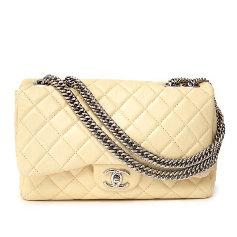 Chanel Cream Soft Jumbo Single Flap Bag ○ Labellov ○ Buy and Sell Authentic  Luxury