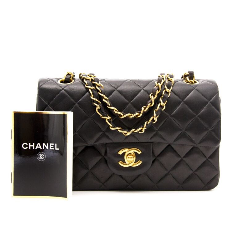 chanel small bag with top handle leather