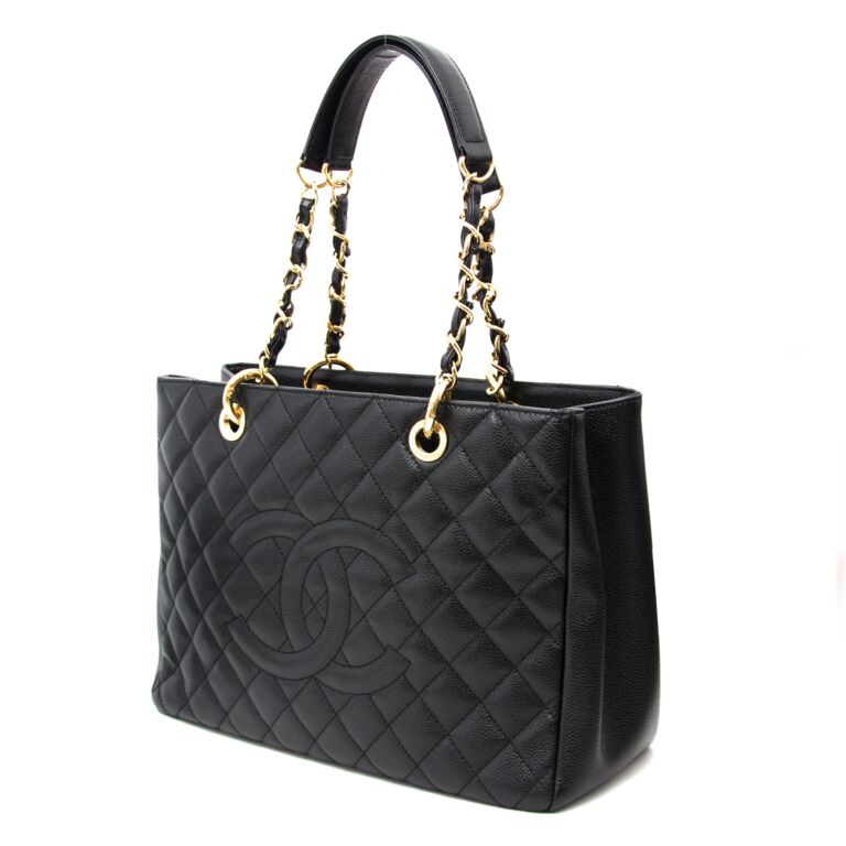 Chanel GST Black Caviar Leather Shopping Tote ○ Labellov ○ Buy