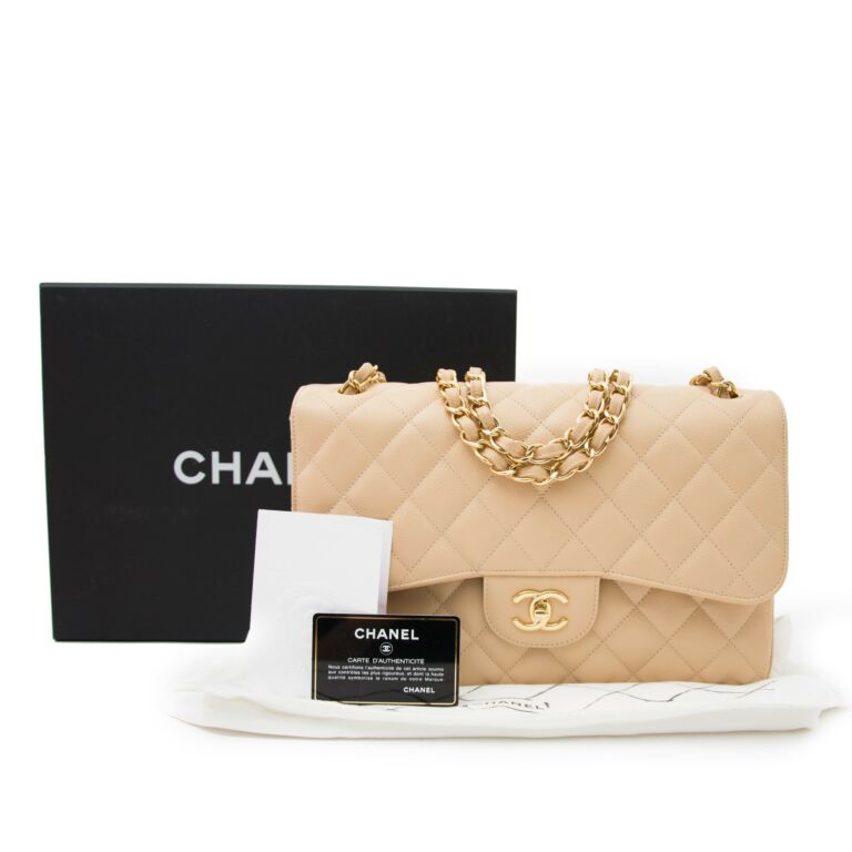 Chanel Medium Classic Flap Bag Nude GHW