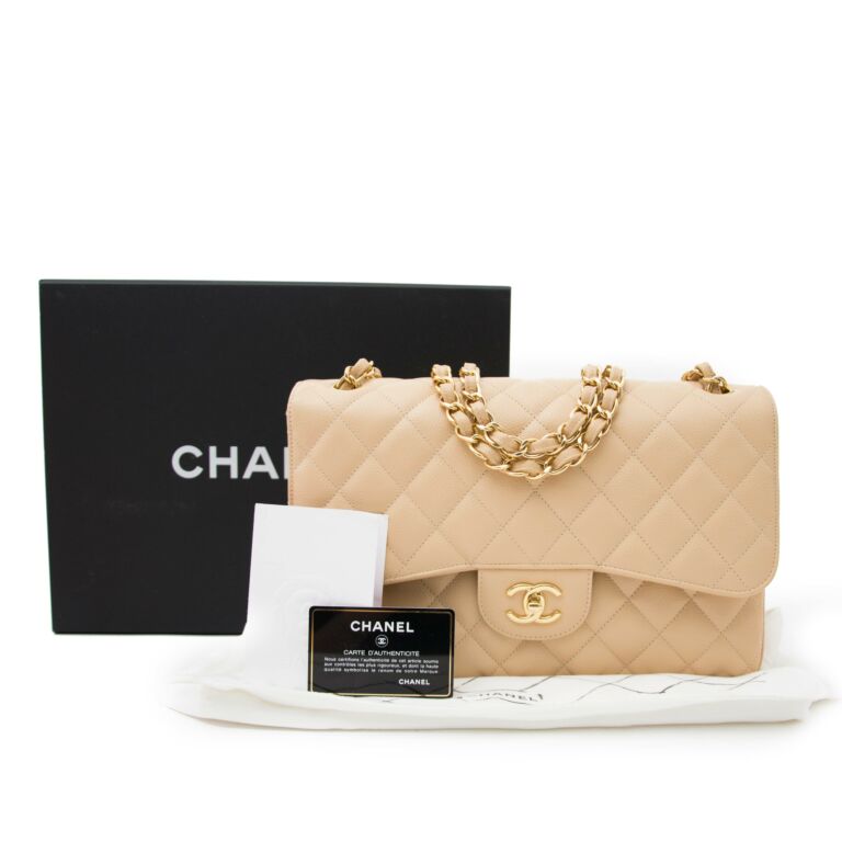 Chanel Nude Double Flap Classic Jumbo Shoulder Bag GHW – Reeluxs Luxury