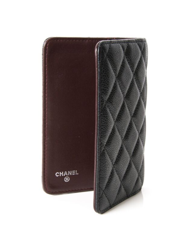 Chanel Vintage Chanel Black Caviar Leather CC Logo Shoulder Bag
