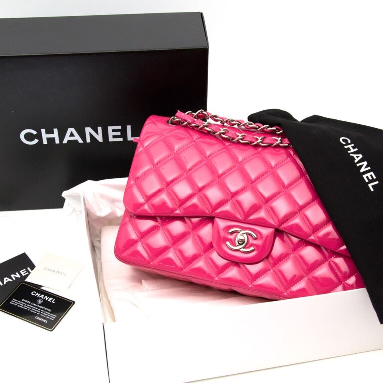 Never Used Chanel Jumbo Classic Flap Bag Patent Candy Pink
