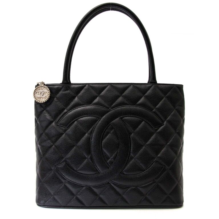 Chanel Black Quilted Caviar Leather CC Bag Labellov Buy and Sell Authentic Luxury