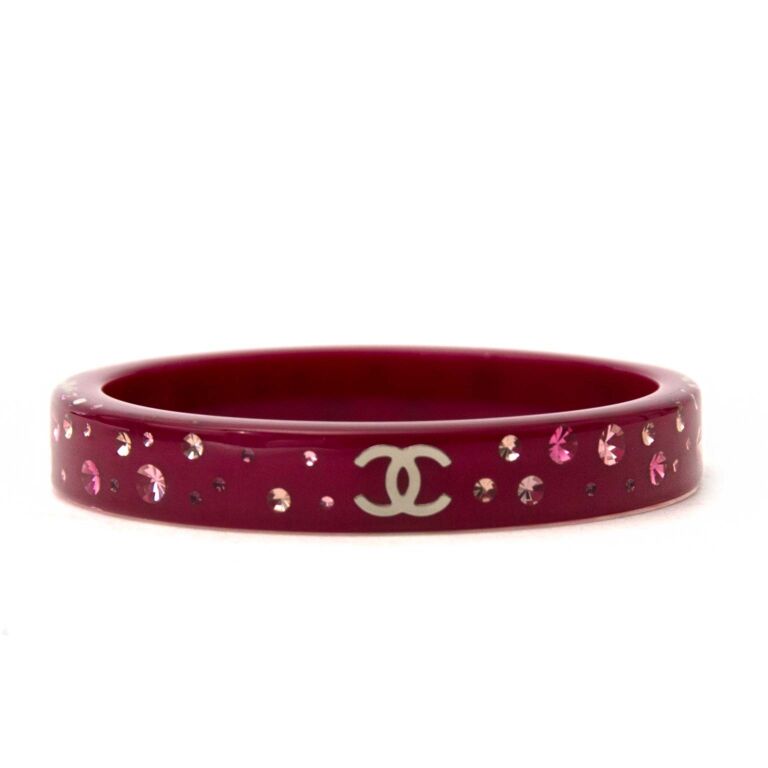 Chanel Burgundy CC Bangle Bracelet Labellov Buy and Sell Authentic Luxury