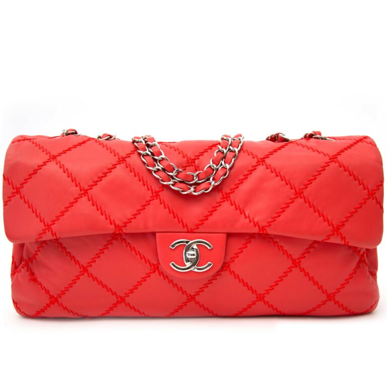 Chanel Vibrant Red East West Ultra Stitch Flap Bag
